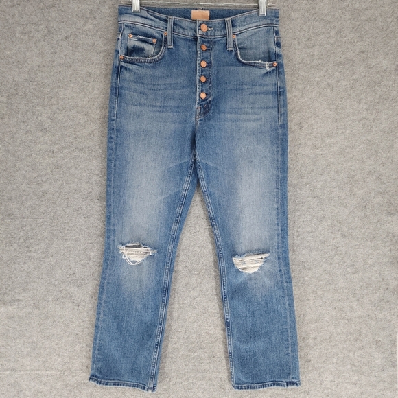 Mother The Pixie Tomcat Crop Jeans in Not Cut & Pasted Jeans - Picture 2 of 9